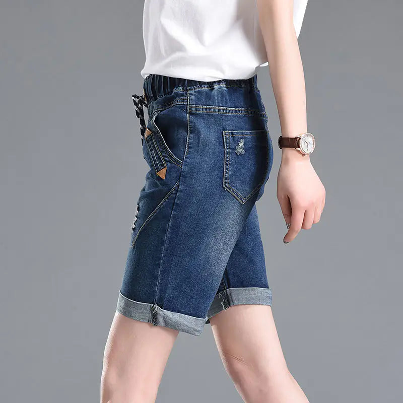 Casual Summer Distressed Denim Shorts