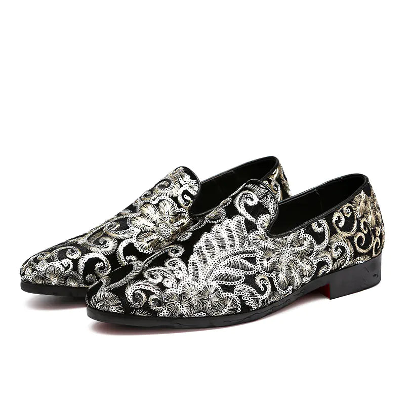 Elegant Embroidered Men's Footwear