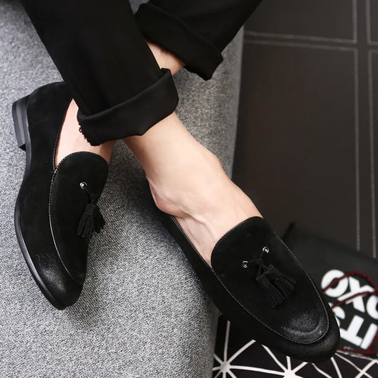 Gentlemen's Elegant Pea Leather Shoes