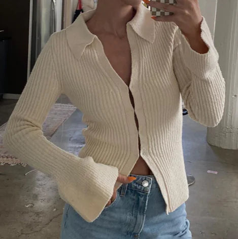 Chic Bell Sleeve Cotton Top