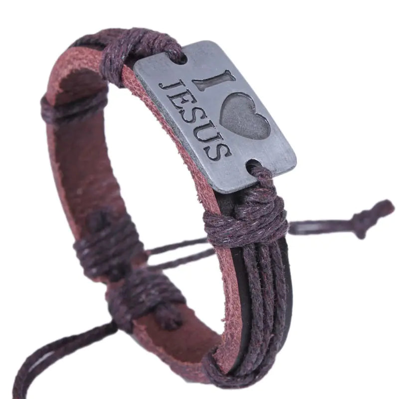 Classic Leather Letter Bracelet