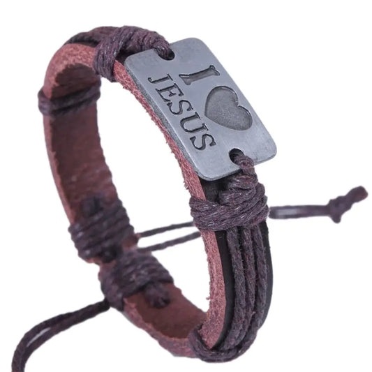 Classic Leather Letter Bracelet