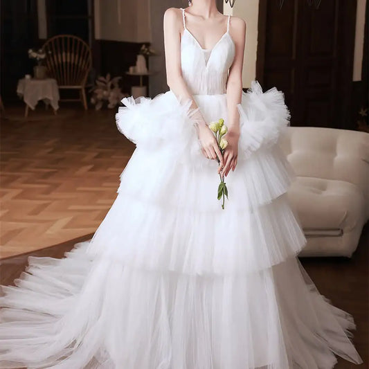 Elegant White Sling Banquet Skirt