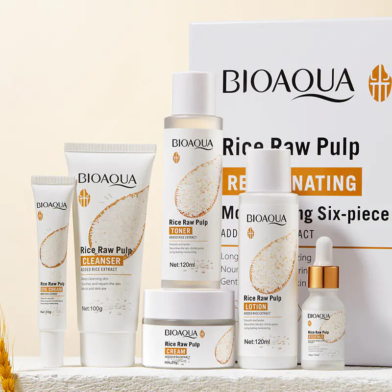 Rice Essence Daily Hydration Skincare Kit (6 Pieces)