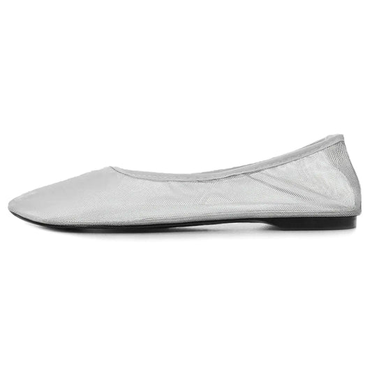 VOLEECE Sheer Mesh Ballet Flats for Women