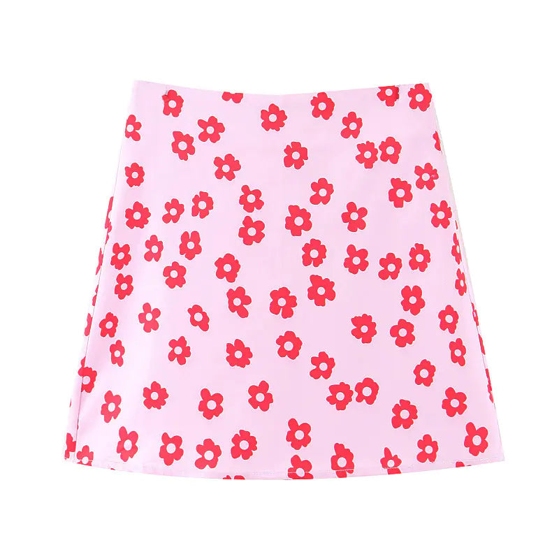 Euro-American Satin Blossom Skirt