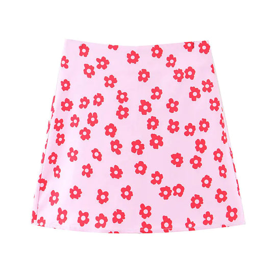 Euro-American Satin Blossom Skirt
