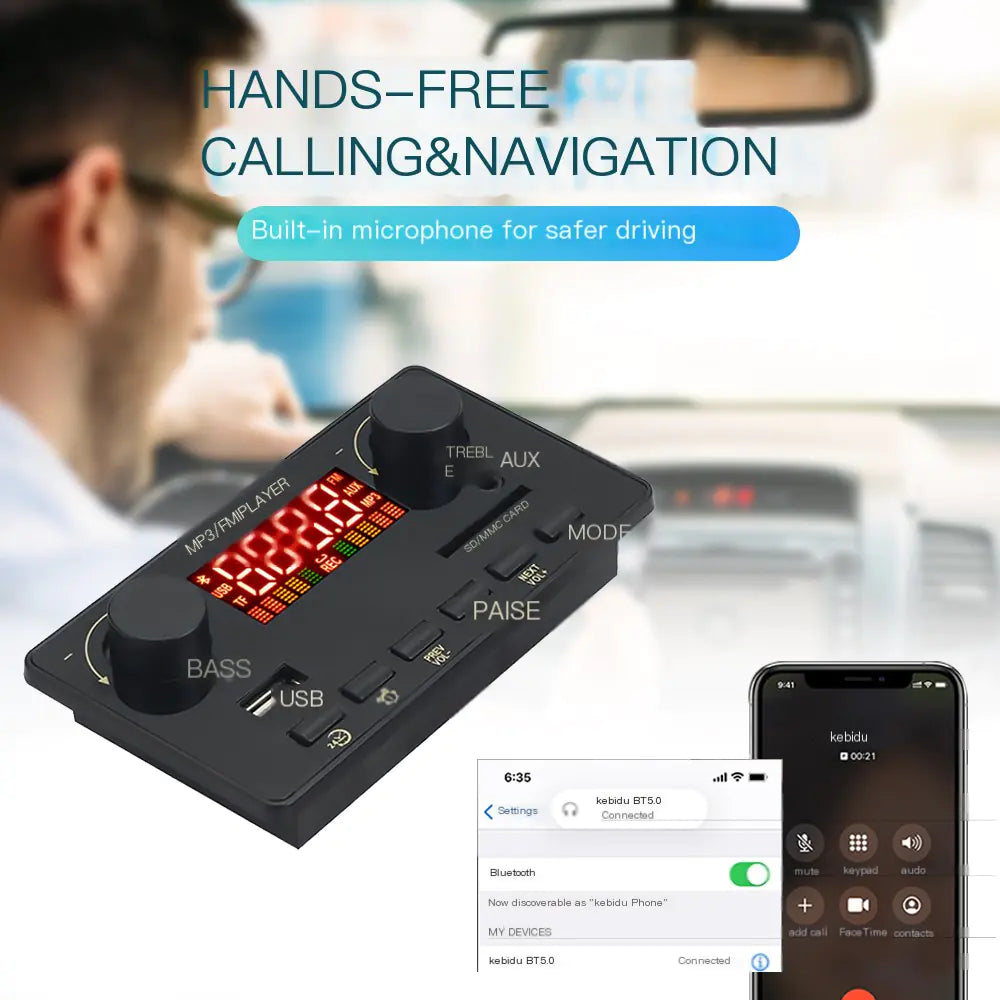 12V Vehicle FM Sound System with MP3 and Decoder