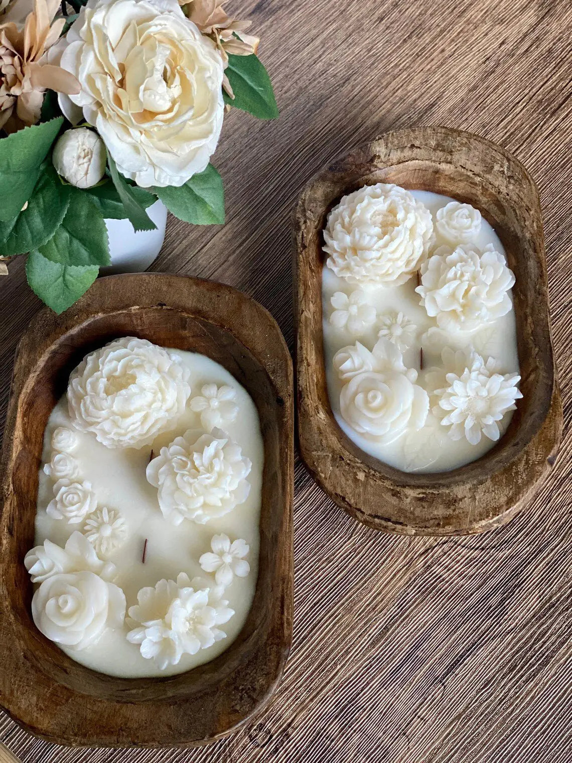 Botanic Aroma Wood Bowl Candle