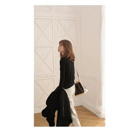 Chic High-Neck Knit Shirt