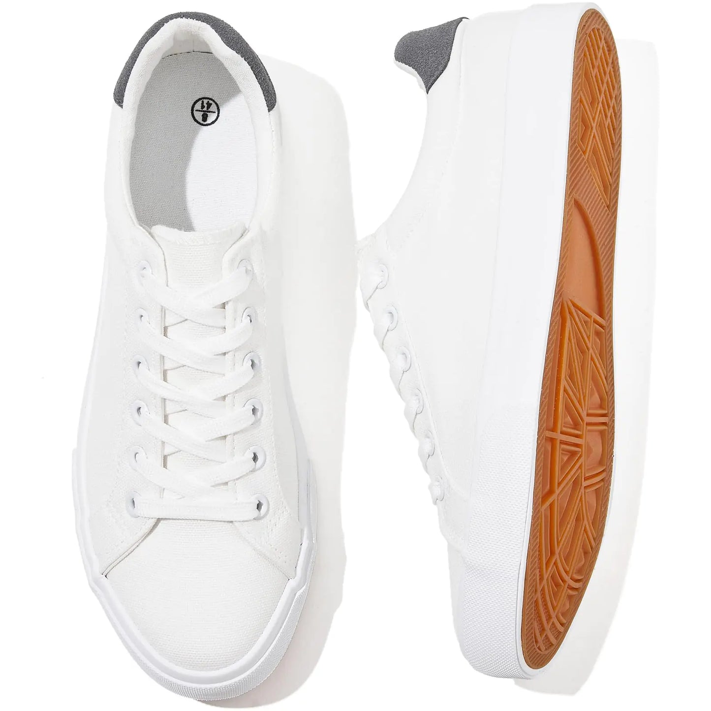 Rominz Men's White Sneakers - Casual Low Tops
