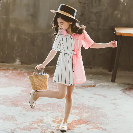 Chic Color Block Play Skirt