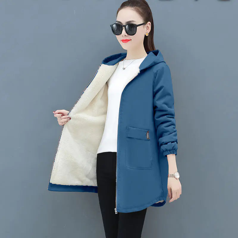 Casual Mid-Length Hoodie