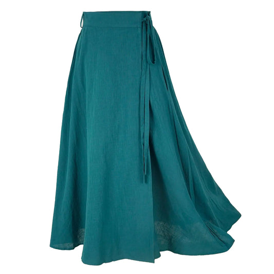 Ladies' Plus Size Linen Maxi Wrap Skirt