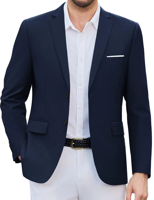 COOFANDY Men's Navy Casual Blazer - Lightweight Wedding & Sport Coat