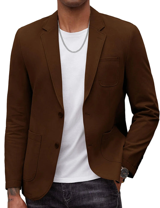 COOFANDY Men's Cotton Sport Blazer - Regular Fit Two Button Jacket