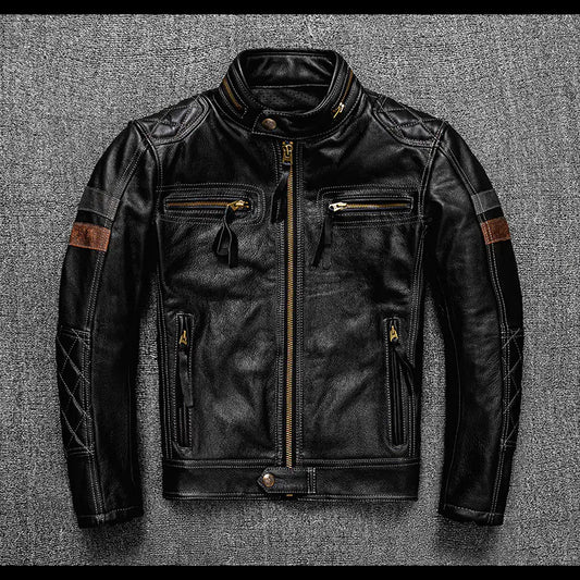 Men's Premium Leather Riding Jacket with Armor
