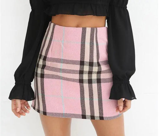 Chic Plaid Midi Skirt