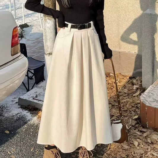 Corduroy Pleated Skirt