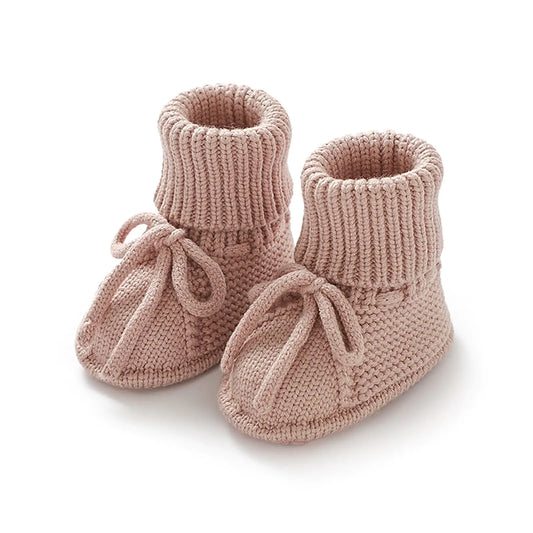 Cozy Crochet Newborn Booties - Watermelon Red