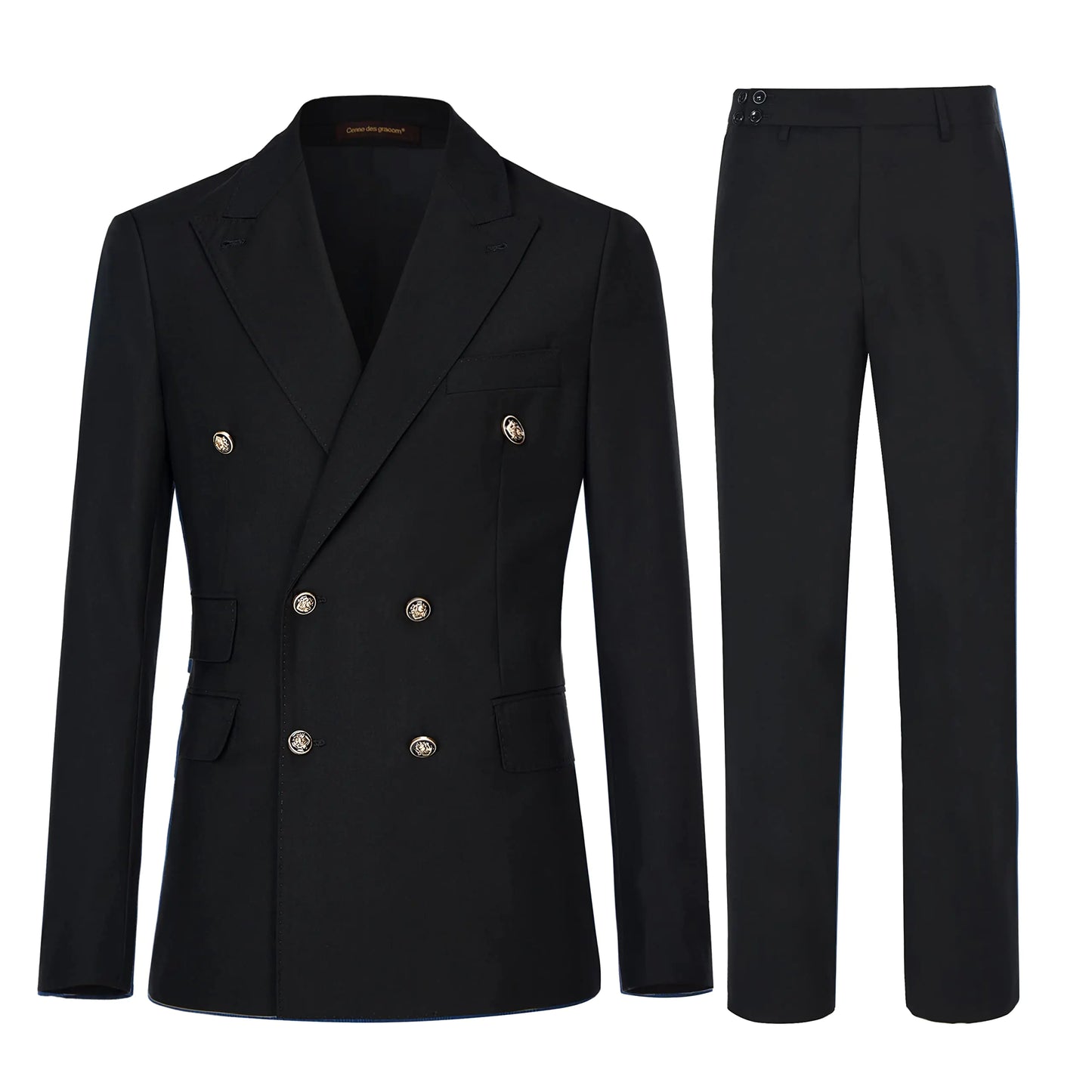 Men's Slim Fit Double-Breasted Wedding Suit Set