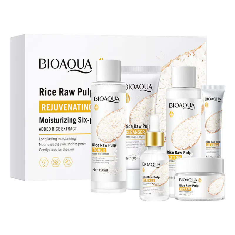 Rice Essence Daily Hydration Skincare Kit (6 Pieces)