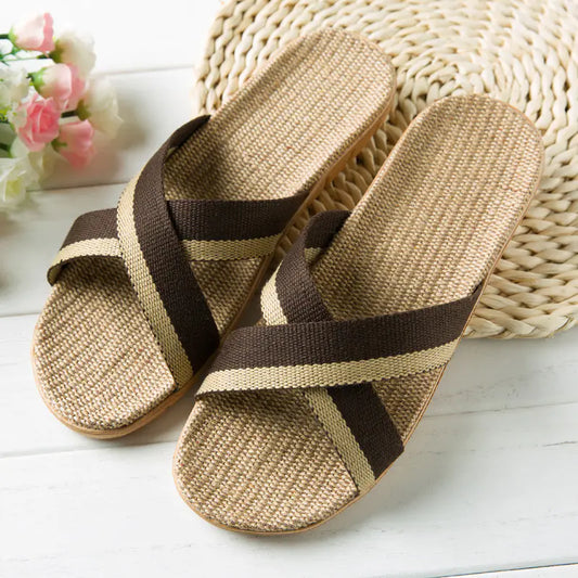 Linen Comfort Platform Sandals