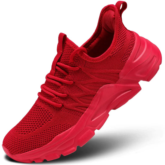Women's Red Mesh Walking Shoes