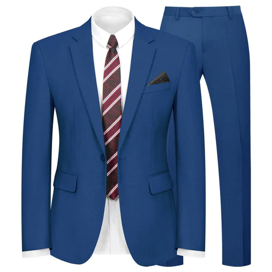 WYWK Men's Slim-Fit 2-Piece Royal Blue Suit