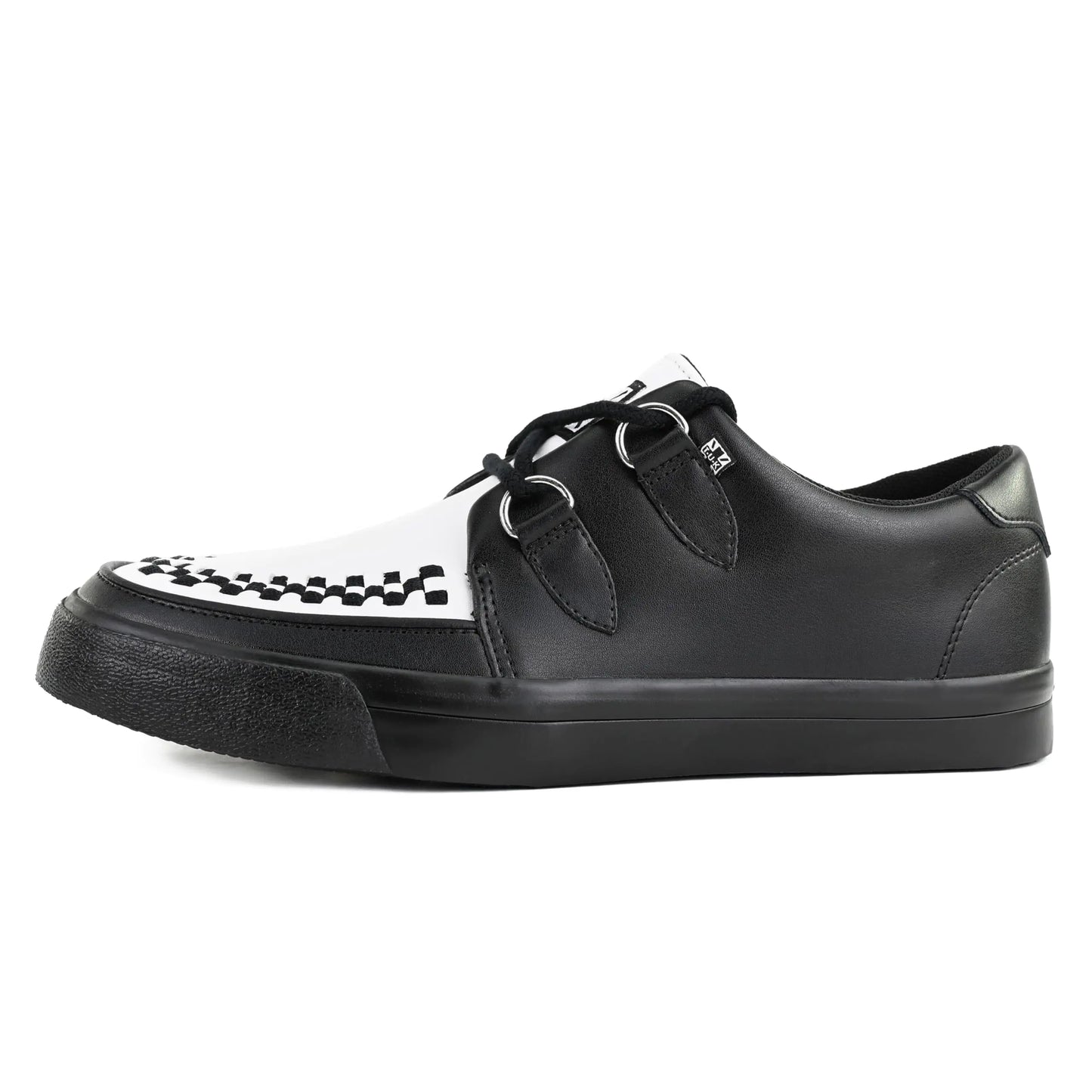 TUK Black/White Creeper Sneakers - Unisex D-Ring Lace-Up