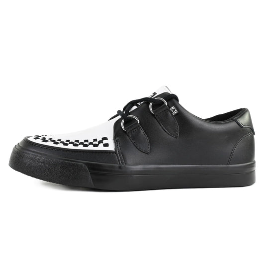 TUK Black/White Creeper Sneakers - Unisex D-Ring Lace-Up