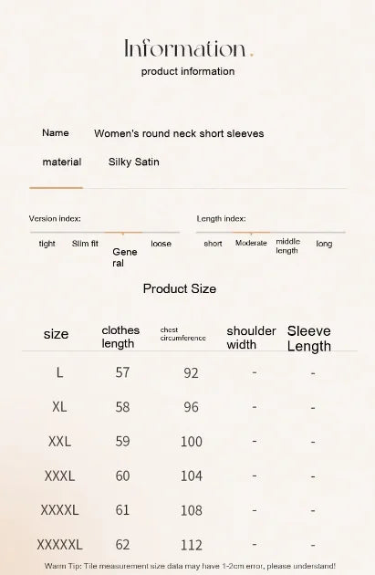 Satin Silk Short-Sleeve Blouse