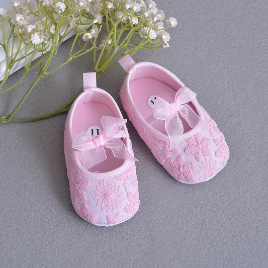 Lace Embellished Infant Shoes