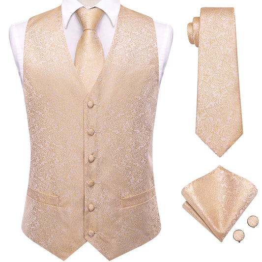 HiTie Men's Elegance Vest & Tie Set - Wedding and Party