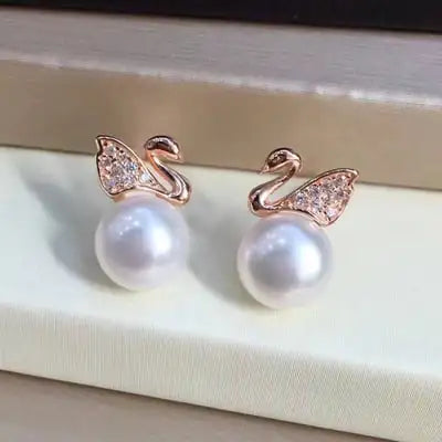 Sterling Swan Pearl Earrings