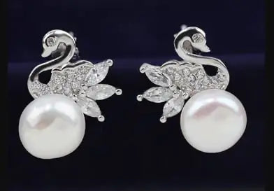Sterling Swan Pearl Earrings