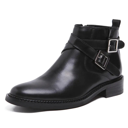 Elegant English Leather High-Tops for Men