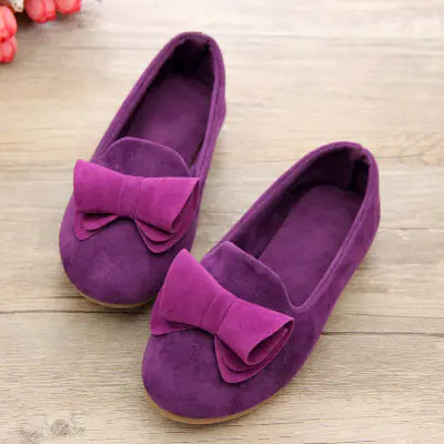 Velvet Bow Princess Flats for Girls