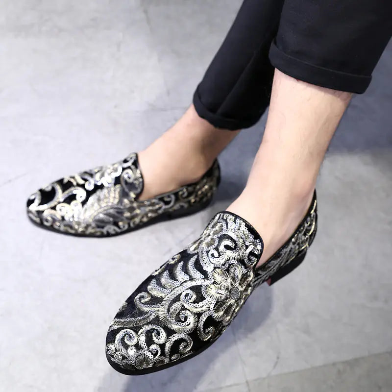 Elegant Embroidered Men's Footwear