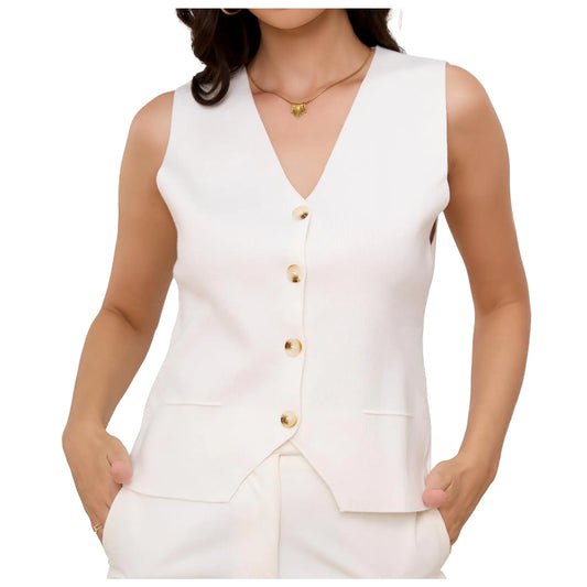 JASGOOD Chic Sleeveless V-Neck Knit Vest
