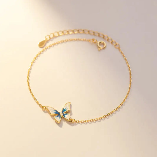 Elegant Gold Diamond Butterfly Bracelet