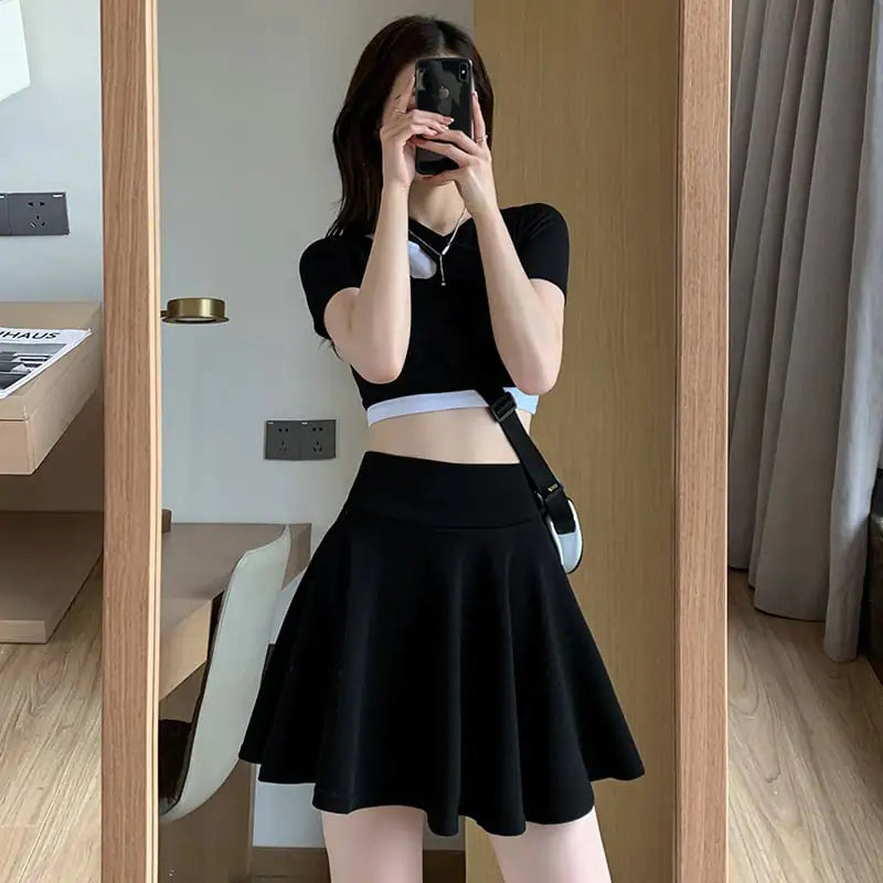 Chic High-Waist Pleated Skirt