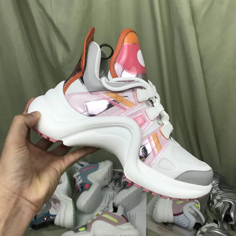 2020 Chic Women's Leather Platform Sneakers