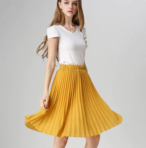 Vintage Grace Midi Pleated Skirt