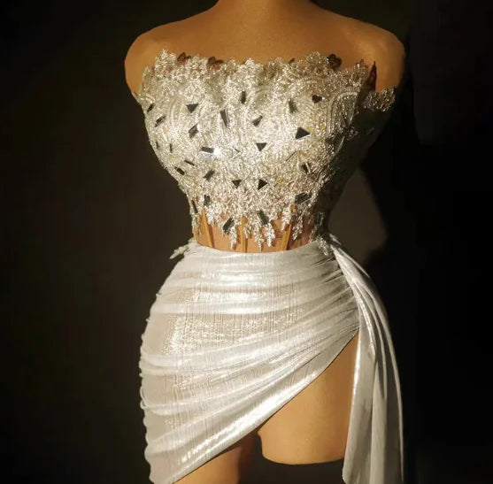 Glam Tube Top & Rhinestone Skirt Combo