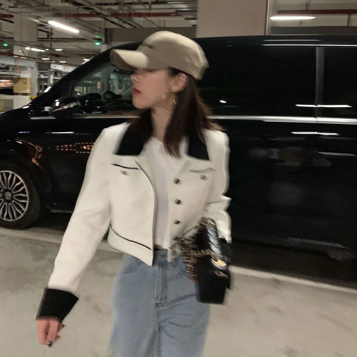 Chic Beige Color-Block Blouse