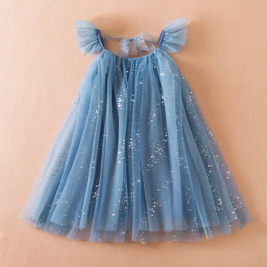 Kids' Colorful Mesh Skirt Dress