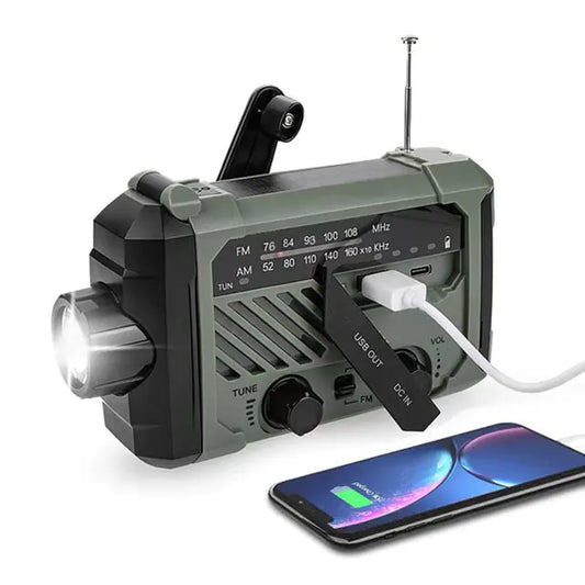 Multifunction Portable Emergency Radio with Flashlight