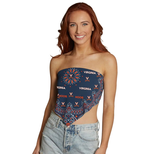 Lojobands Collegiate Bandana Crop Top - UVA Navy Blue