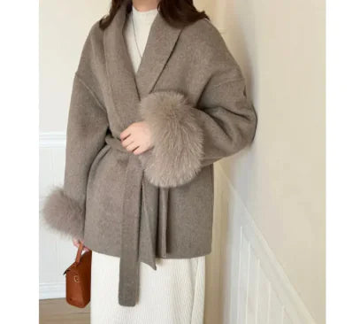 Luxury Reversible Cashmere Wrap Top